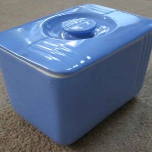 Vintage Covered Blue Refrigerator Dish Hall China Company made for Westinghouse